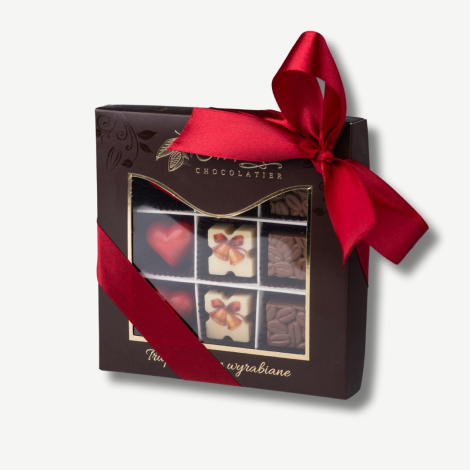 Zestaw pralin z nadrukiem 9 szt